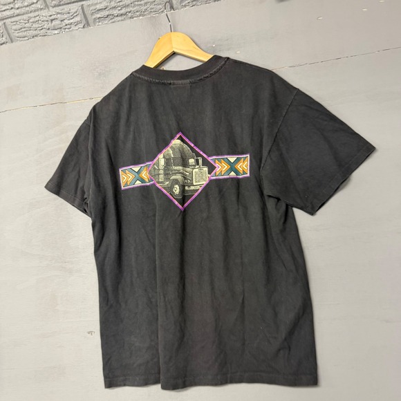 Hanes Beefy-T Other - Vintage Hanes Beefy-T Freightliner Truck Graphic Pocket T-Shirt Black Mens L
